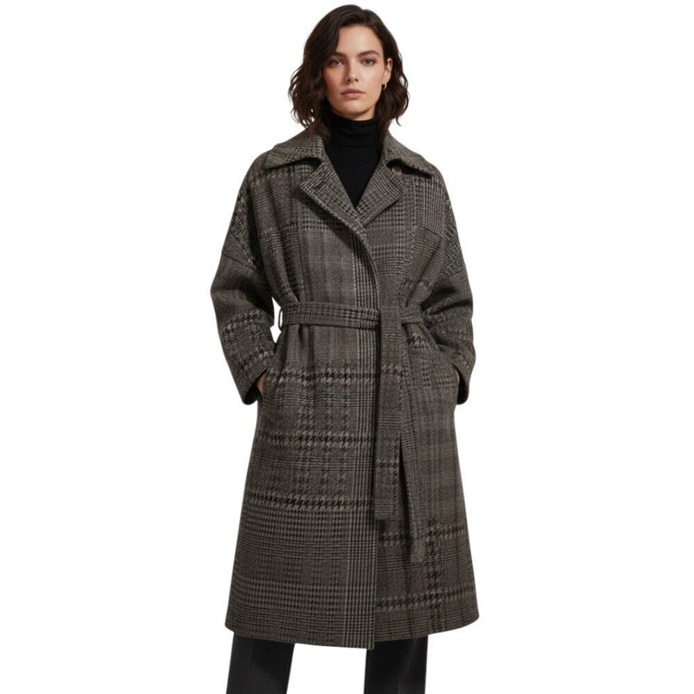Dries Van Noten Patchwork Plaid Wool Overcoat - Size 38, Women's US 6 / Men's S